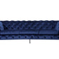 Divani Casa Quincey - Transitional Blue Velvet Sofa