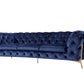 Divani Casa Quincey - Transitional Blue Velvet Sofa