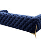 Divani Casa Quincey - Transitional Blue Velvet Sofa