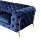 Divani Casa Quincey - Transitional Blue Velvet Sofa