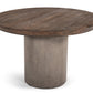 Modrest Renzo Modern Round Oak & Concrete Dining Table