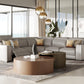 Modrest Frazier - Modern Light Grey Leather Sectional Sofa with Recliners