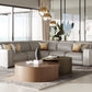 Modrest Frazier - Modern Light Grey Leather Sectional Sofa with Recliners