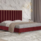 Divani Casa Reyes Modern Red Velvet & Gold Eastern King Bed