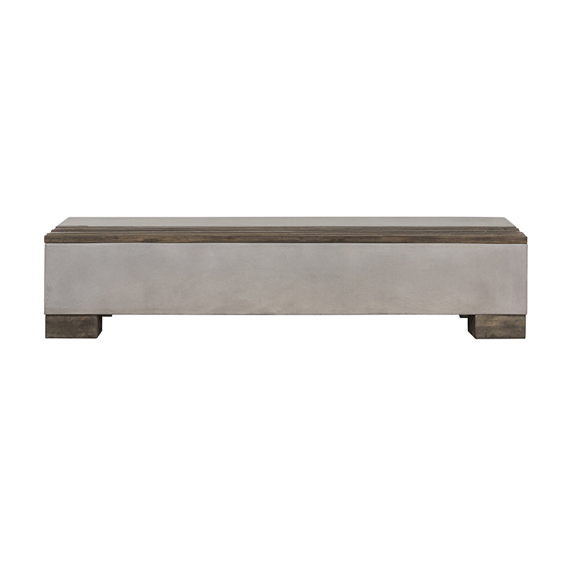 Modrest Delaware Modern Concrete & Acacia Rectangular Coffee Table