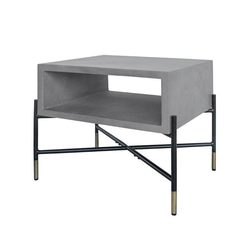 Modrest Walker Modern Concrete & Metal End Table