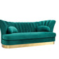 Divani Casa Arvada Modern Green Velvet & Gold Sofa