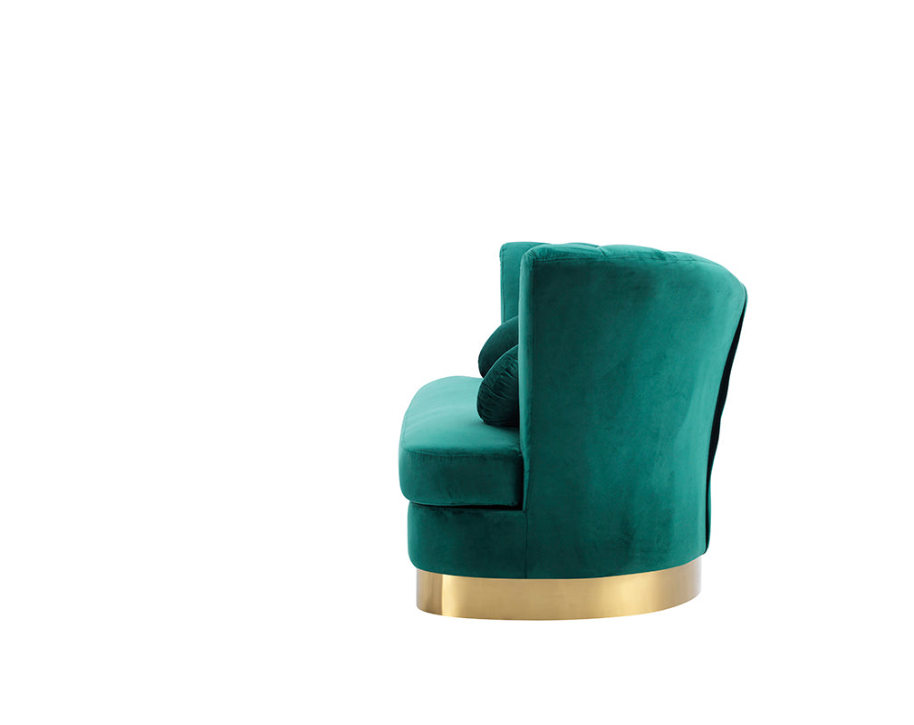 Divani Casa Arvada Modern Green Velvet & Gold Sofa