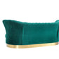 Divani Casa Arvada Modern Green Velvet & Gold Sofa