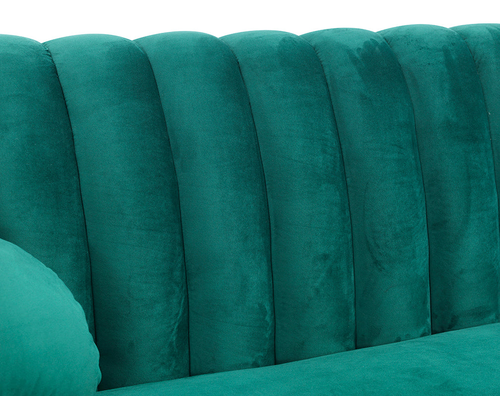 Divani Casa Arvada Modern Green Velvet & Gold Sofa