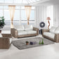 Divani Casa Cordova Modern Bronze & White Leather Sofa Set