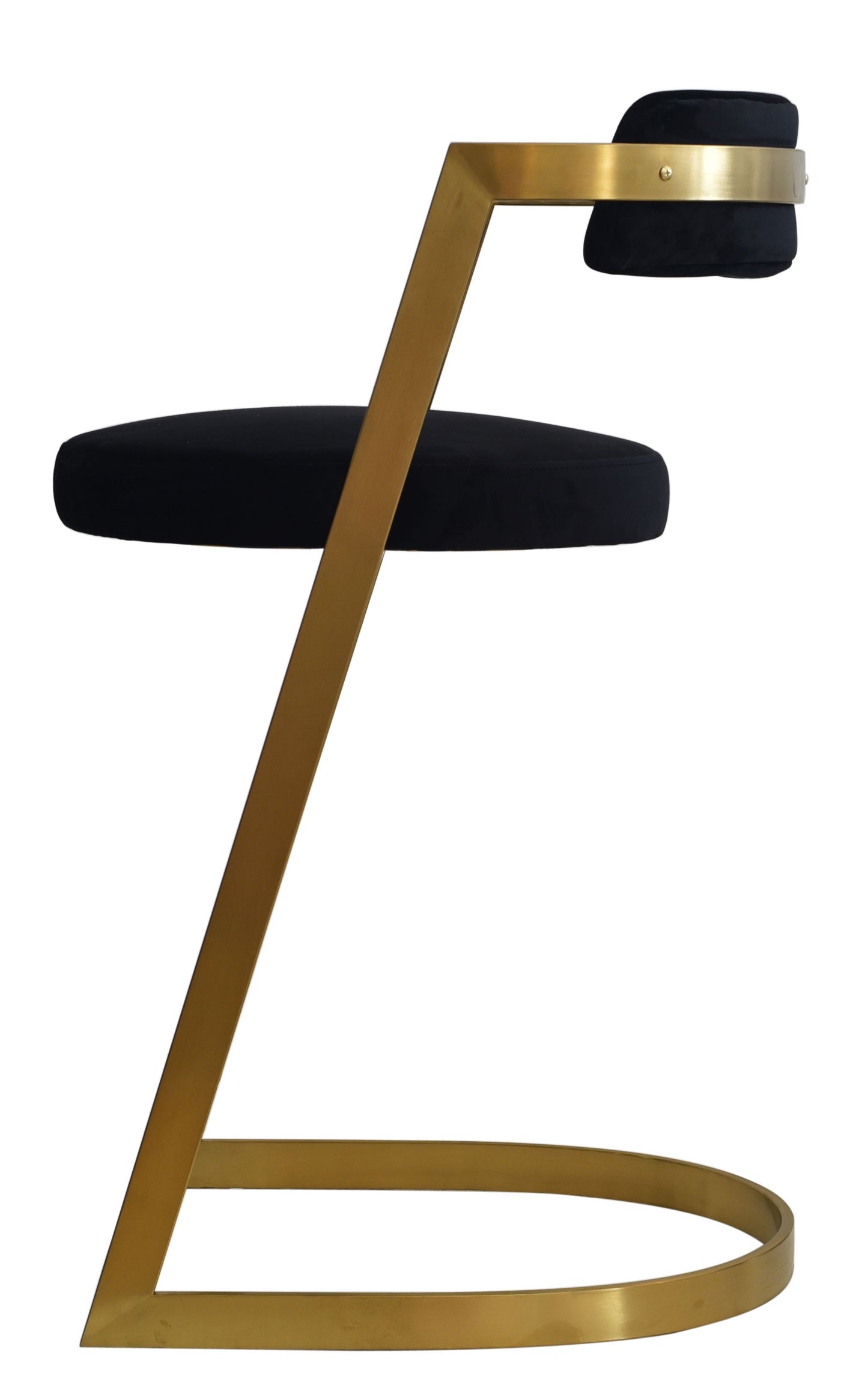 Modrest Shandra - Black Velvet + Gold Counter Stool