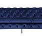 Divani Casa Sheila - Transitional Dark Blue Fabric Sofa