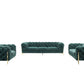 Divani Casa Sheila - Modern Emerald Green Fabric Sofa Set