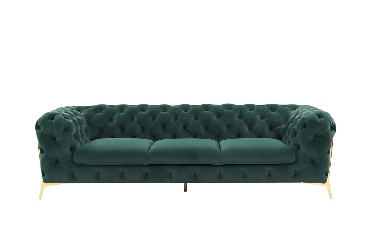 Divani Casa Sheila - Modern Emerald Green Fabric Sofa Set