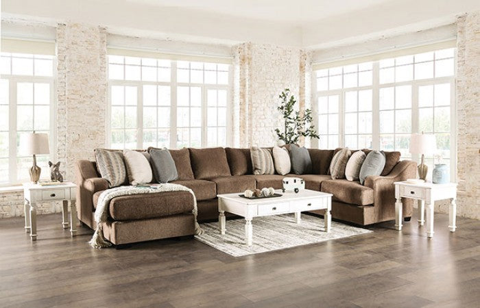 Chenill Sectional Brown or Dark Gray