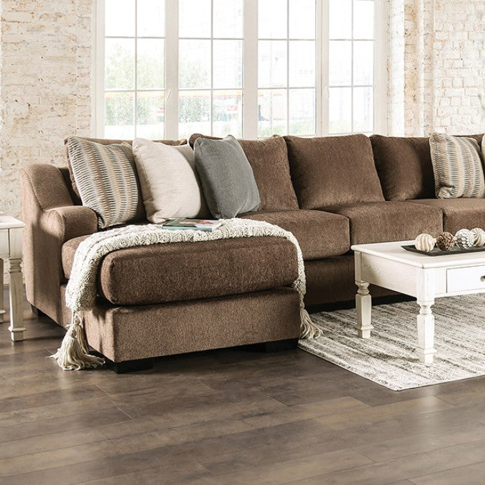 Chenill Sectional Brown or Dark Gray