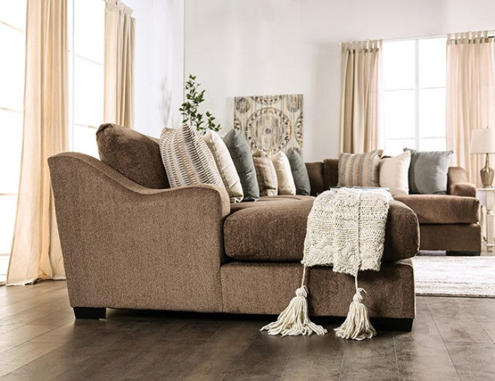 Chenill Sectional Brown or Dark Gray