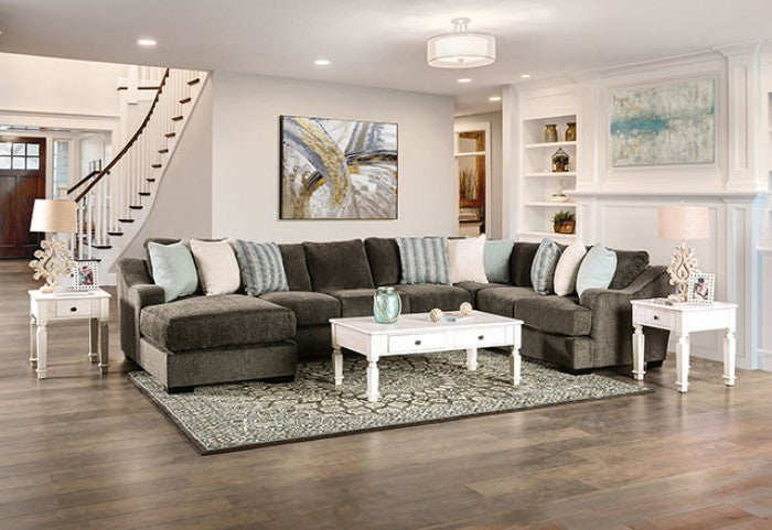 Chenill Sectional Brown or Dark Gray