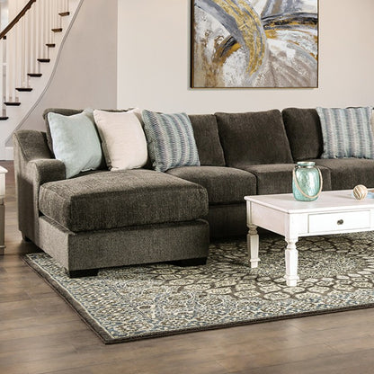 Chenill Sectional Brown or Dark Gray