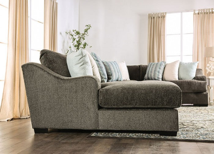 Chenill Sectional Brown or Dark Gray