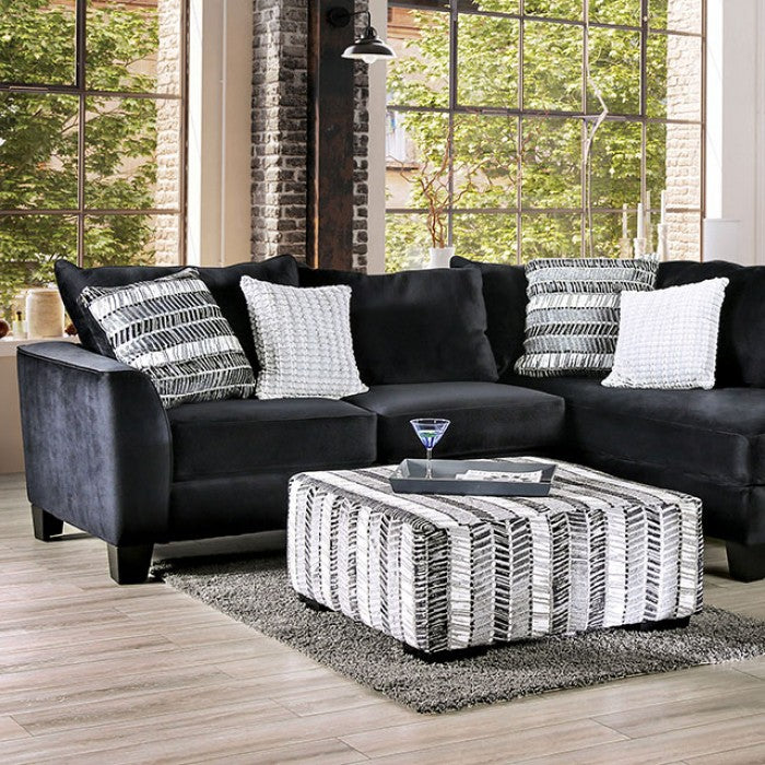 Black Microfiber Sectional