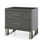 Modrest Splendor - Grey High Gloss Slatted Nightstand
