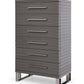 Modrest Splendor - Grey High Gloss Slatted Chest