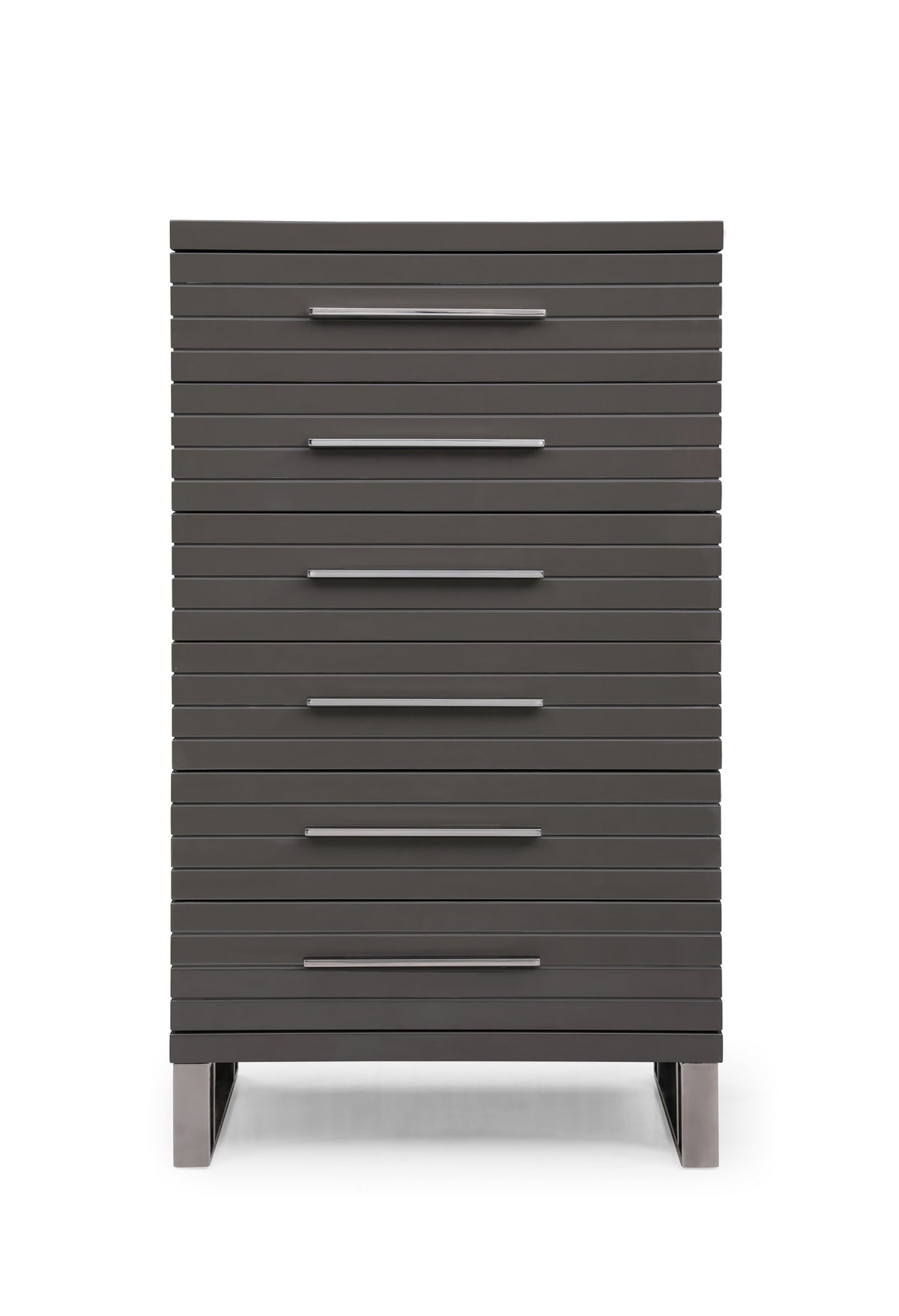 Modrest Splendor - Grey High Gloss Slatted Chest