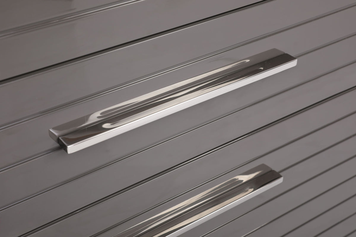Modrest Splendor - Grey High Gloss Slatted Chest
