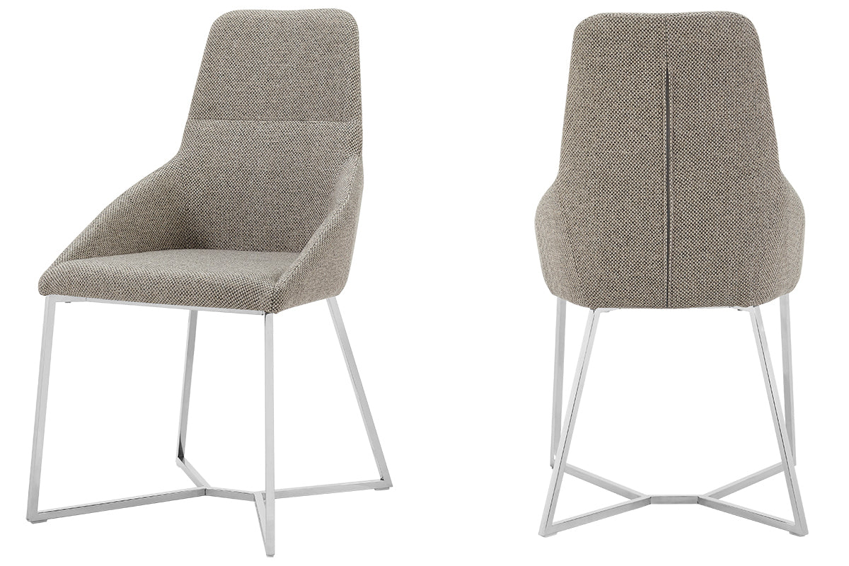 Stark - Modern Light Grey Fabric Dining Chair (Set of 2)