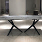 Modrest Stetson - Modern White Ceramic & Smoked Ash Dining Table