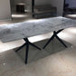 Modrest Stetson - Modern White Ceramic & Smoked Ash Dining Table