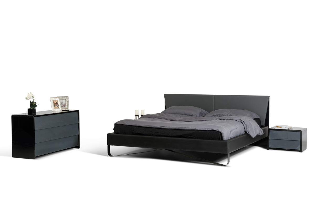 Nova Domus Stone Modern Grey & Black Bed