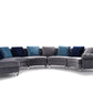 Divani Casa Darla - Modern Grey Velvet Curved Sectional Sofa