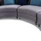 Divani Casa Darla - Modern Grey Velvet Curved Sectional Sofa