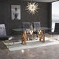 Modrest Javier Modern Glass & Rosegold Dining Table