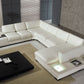 Divani Casa T35 Modern White Leather Sectional Sofa With Light