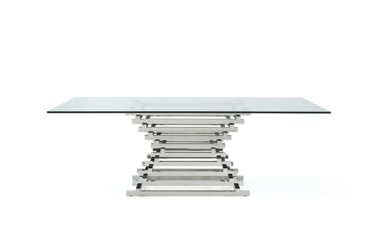 Modrest Crawford Modern Rectangular Glass Dining Table