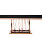 Modrest Marston Modern Black Glass & Rosegold Dining Table