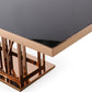 Modrest Marston Modern Black Glass & Rosegold Dining Table