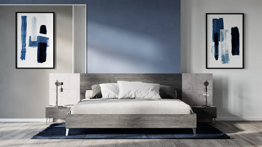 Nova Domus Bronx Italian Modern Faux Concrete & Grey Bed