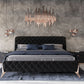 Modrest Legend - Modern Black Velvet & Rosegold Bed
