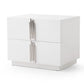 Modrest Token - Modern White & Stainless Steel Nightstand