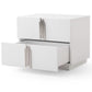 Modrest Token - Modern White & Stainless Steel Nightstand