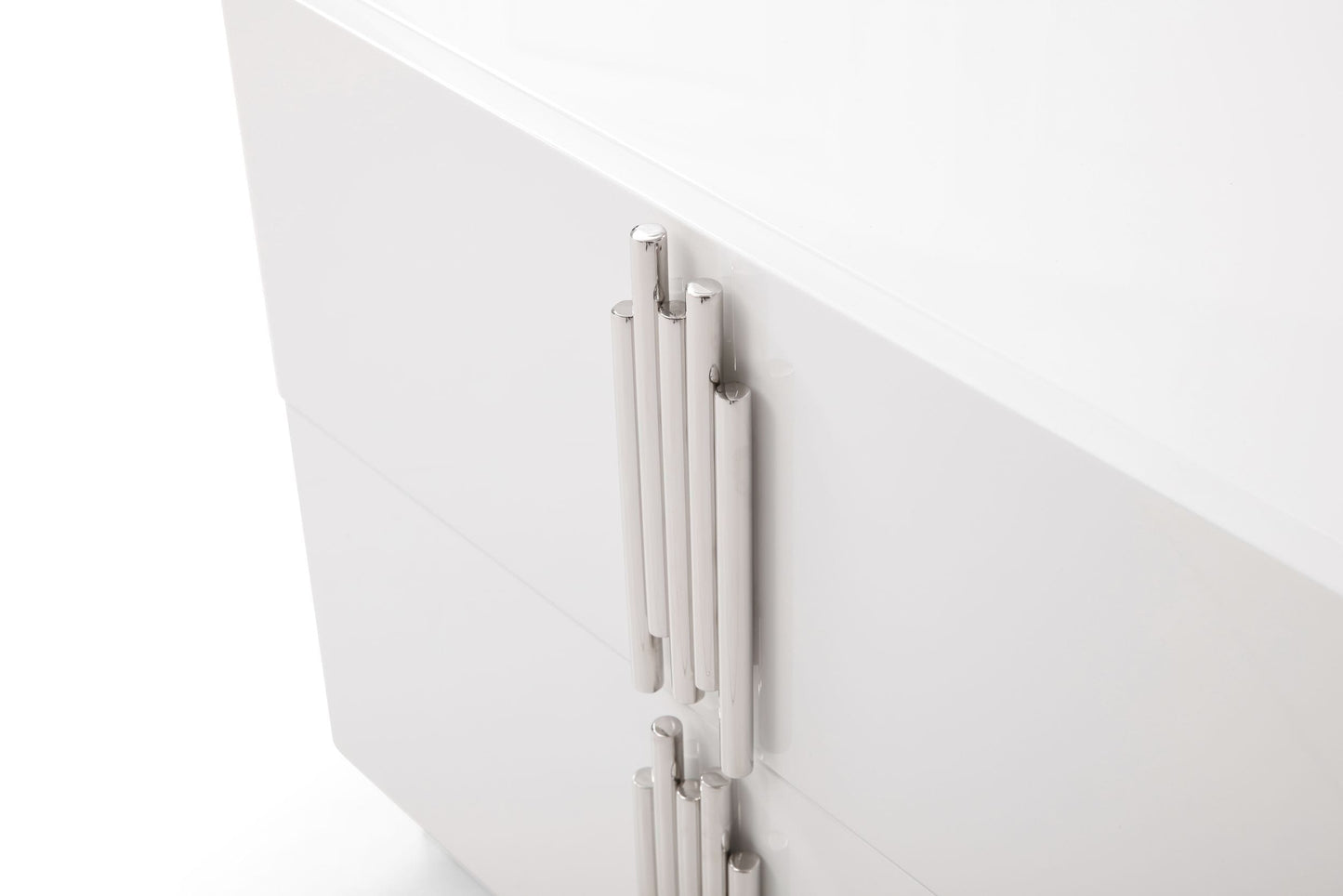 Modrest Token - Modern White & Stainless Steel Nightstand