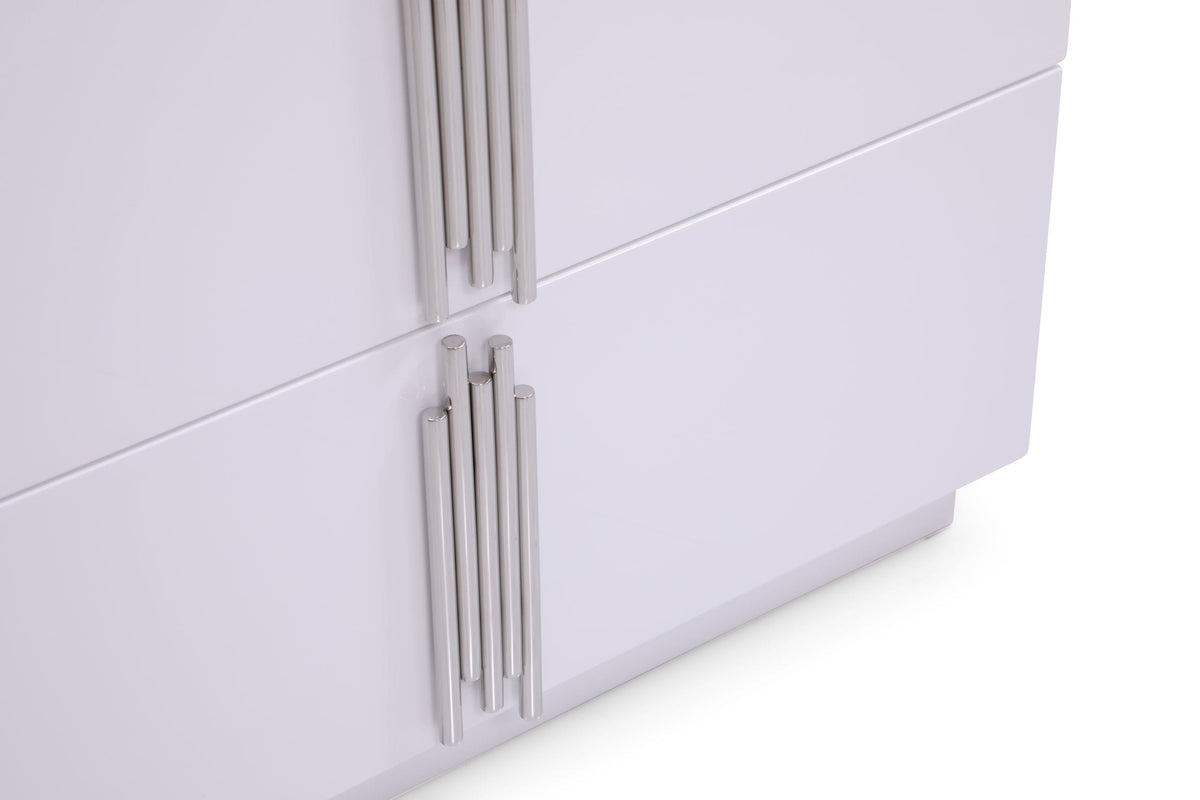 Modrest Token - Modern Glossy White & Stainless Steel Chest