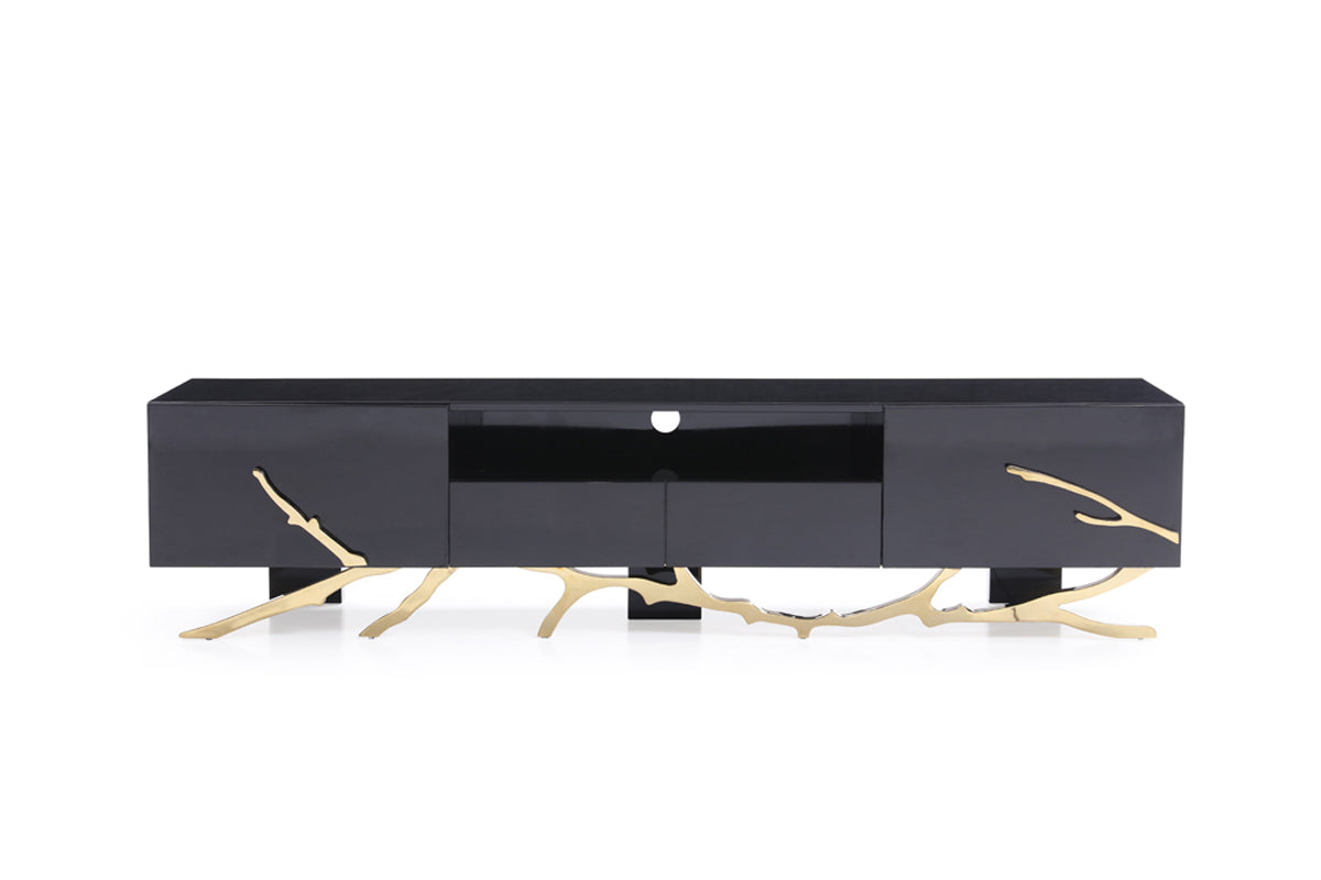 Modrest Legend Modern Black & Gold TV Stand