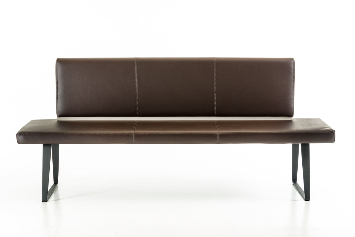 Modrest Union Modern Brown Leatherette Dining Bench