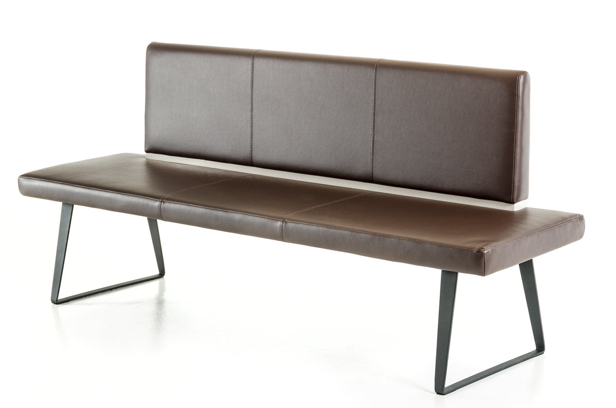 Modrest Union Modern Brown Leatherette Dining Bench